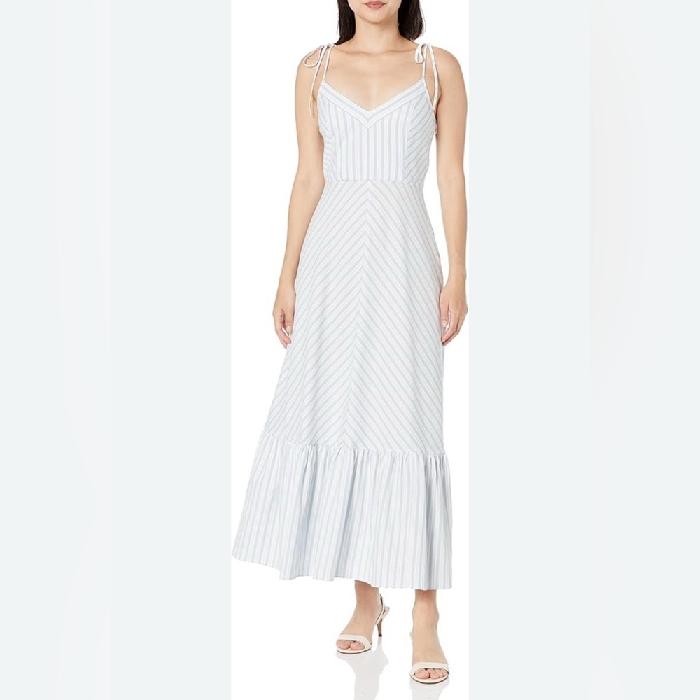 Club Monaco women’s White and blue Striped Maxi Dress size 4